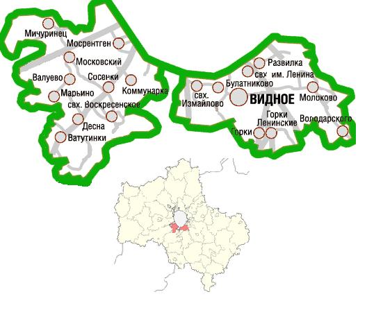 Leninskij rayon Moscow region map